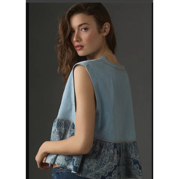 Anthropologie Pilcro Sleeveless Twofer Top - New XL - Picture 2 of 5